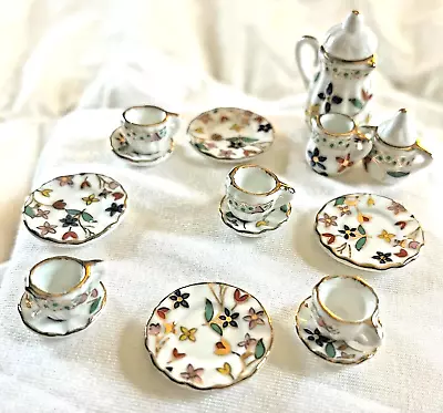 1:12 NEW! Dollhouse Miniature Ceramic Coffee Tea Set Dish Set Tableware 17 Pc • $7.99