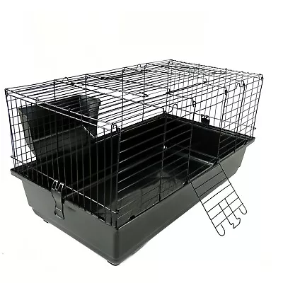 Indoor Rabbit Cage 80cm Black/Blue Single Tier Bunny Animal Small Pet Guinea Pig • £34.19