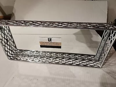 Silvertone Mirrored Vanity Tray For Dresser Or Bathroom • $9.98