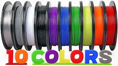 10KG 3D Printer Filament PLA 1.75 Mm Consumables 1KG Roll Bundles 10 Colours Mix • $146.99