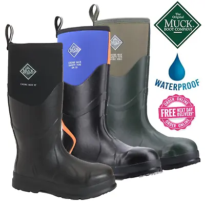 New Mens Muck Boot Chore Neoprene Safety S5 Site Work Wellie Wellington Boots Sz • £84.95