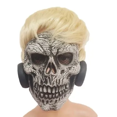 Latex Skull Gas Half Face Mask Skeleton Skull Halloween Horror Scary Fancy Dress • £10.99