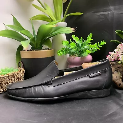 Mephisto Black Leather Loafers Mens Size 9.5 US (032559) • $1