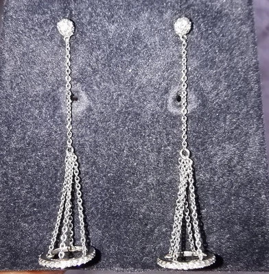 £200 • Buy NEW Astley Clarke Silver Pave Diamond Drop Earrings