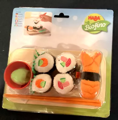 HABA Biofino Sushi Soft Play Food 10 Piece Set With Serving Board And Chopsticks • $20.99