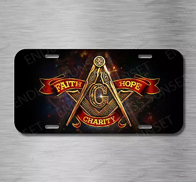 Free Mason Masonic Lodge Faith Hope Charity License Plate Front Auto Tag • $16.99