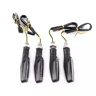 4x Black Motorcycle 12 LED Turn Signal Indicators Blinker Amber Light UTE • $12.03