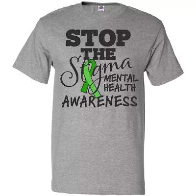 Inktastic Mental Health Awareness Stop The Stigma T-Shirt Ribbon Green I Love • $17.99