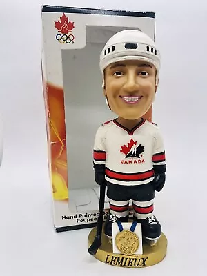 Mario Lemieux Team Canada Gold Medal Bobble 2002 TEAM CANADA GOLD BASE ORIG BOX • $40