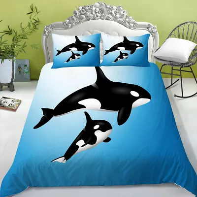 £32.39 • Buy  3D Killer Whale Print Home Children's Duvet Cover Boys And Girls Room Bedding