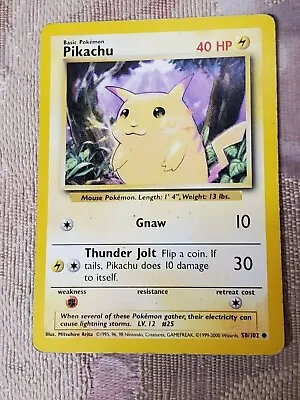 $80 • Buy 1995 Pikachu Gnaw Pokemon Card 60/64  Rare. 50hp 