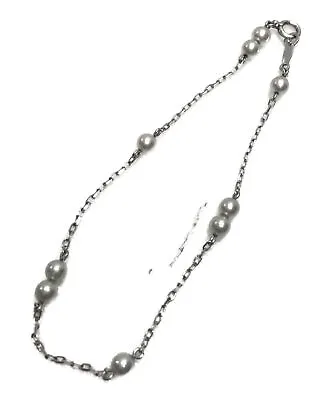 Mikimoto Pearl Bracelet Anklets Bangles K18 White Gold 6.7inces W/ Box #n026 • $480