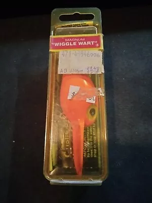 Storm Pre-Rapala Magnum Wiggle Wart VTG RATTLER Fishing LureHot Orange - Sealed • $18