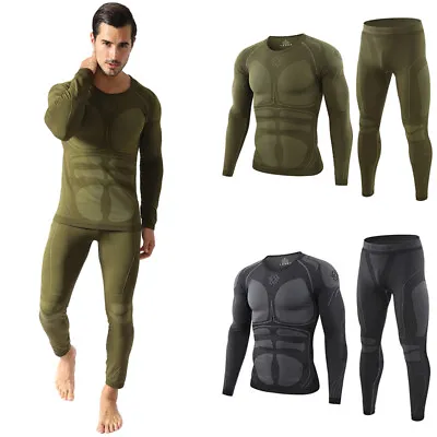 Men's Thermal Underwear Set Long Johns Top & Bottom Full Sleeve Base Layer Suits • £44.99