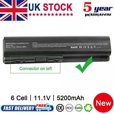 6 Cells Battery For HP Pavilion DV4 DV5 DV6 CQ60 CQ61 484170-001 HSTNN-LB72 EV06 • £15.99