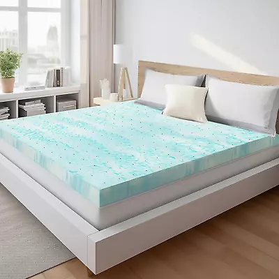 Memory Foam Mattress Topper 3 Inch Thick Gel Infused Cooling Toppers Pad For Fu • $56.96