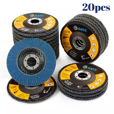 20x FLAP GRINDING SANDING DISCS 115mm 4.5  40 60 80 120 GRIT ANGLE WHEEL • £17.99