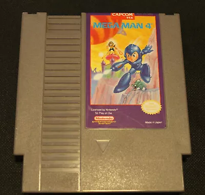 Mega Man 4 (Nintendo NES 1991) Authentic Game Cartridge Cleaned Tested • $7