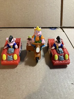 Vintage - 1990 FOX THREE LITTLE PIGS Figurines! LOT OF 3! Motorcycle Hotrod • $0.99