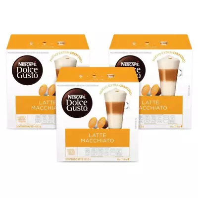 Nescafe Dolce Gusto Coffee Pods Latte Macchiato 16 16 Count (Pack Of 3)  • $33.95