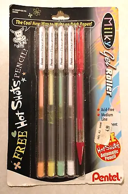 Vintage Pentel K106 Milky Gel Roller Pens Orange/Peach Yellow Green White New • $19.99