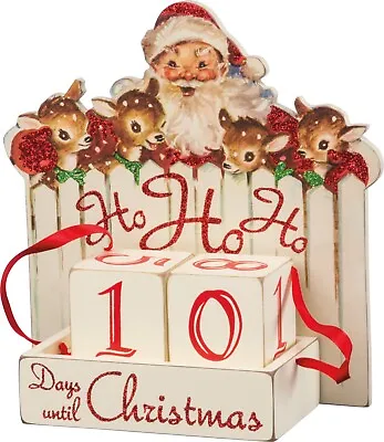 Primitives By Kathy Retro Christmas Countdown Santa Vintage Look Advent Calendar • $18.99