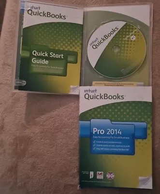 INTUIT QUICKBOOKS PRO 2014 WINDOWS CD MANUAL With Licence & Product Code In VGC  • £30