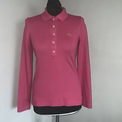 £14.99 • Buy Womens Lacoste Size 36 Polo Shirt Long Sleeve Pink Small/Medium