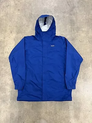 Patagonia H2NO Blue Torrentshell Rain Jacket Hooded Windbreaker Mens Size Large • $75