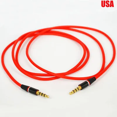 Slim 1.2M 3.5mm 4 Pole 4 Ways Straight Replacement Monster Audio Cable Aux Cable • $7.50