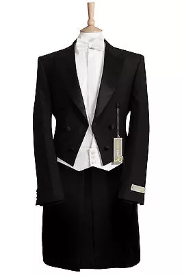 Black Evening Tailcoat White Tie Tails Dress Mansion House Wedding New Mens • $247.43