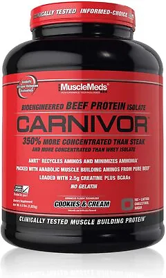 MUSCLEMEDS CARNIVOR (4 LB) Beef Protein Isolate Creatine Dark Matter Xpel T-bomb • $59.95