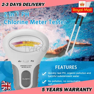 £22.59 • Buy PH/CL2 Chlorine Tester Level Swimming Pool Water Quality Meters Spa Hot Tub UK 