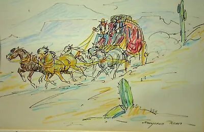 Marjorie Reed Colored Pencil Drawing Very Good Cond 9.5X7.5 In 'In Old Arizona' • $499