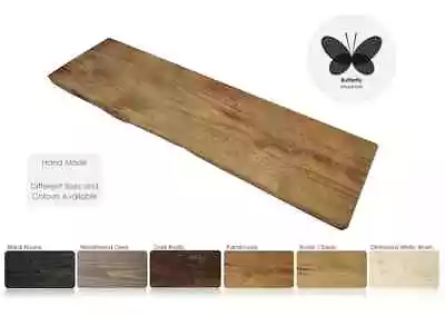 Live Edge Floating Rustic Wooden Shelf. Custom Size And Colours Made To Order • £31