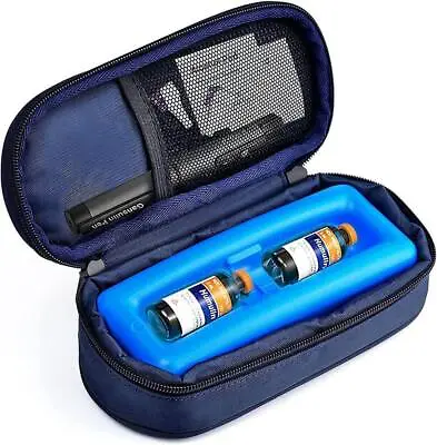 Insulin Vial Carrying Case Portable Medical Cool For Diabetes With Bag Ice Brick • £19.14