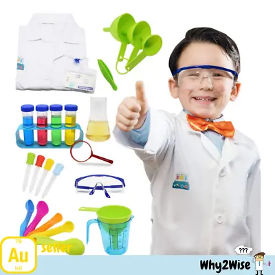 Why2Wise Kids Science Experiment Kit With Lab Coat And Goggles Scientist Costume • $59.90