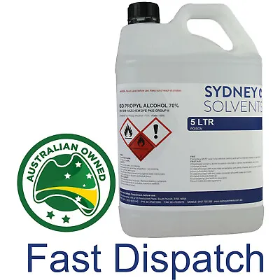 $29 • Buy IsoPropyl Alcohol 70% IPA Rubbing Alcohol All Purpose Disinfectant 5 Litre