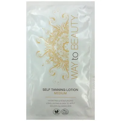 Way To Beauty Self Tanning Lotion (Medium) 50ml Sachet Fake Tan WHITE To BROWN • £3.99