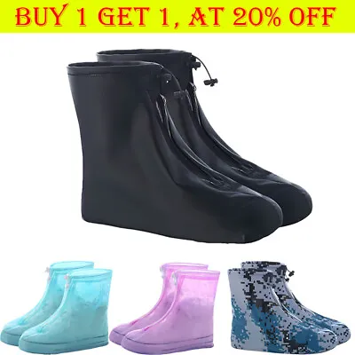 Foldable Waterproof Galoshes Shoe Covers Not-Slip Raining Shoes Cover Camping • £6.99
