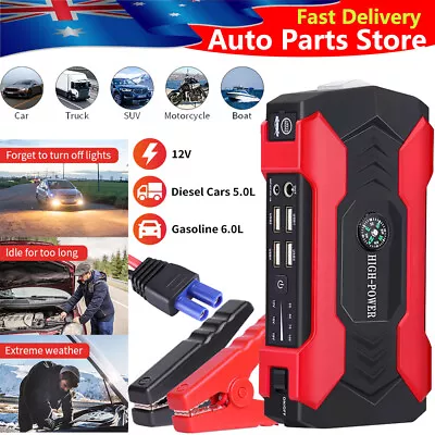 Car Battery Jump Starter Diesel Engine Battery Booster Box Charger Jumper Cables • $89