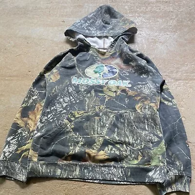 Vintage Mossy Oak Camo Hoodie Pullover Mens Size Small (youth XL) • $20