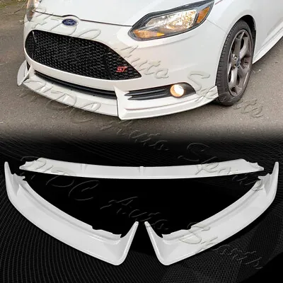 For 2012-2014 Ford Focus ST MK3 GT-Style Painted White Front Bumper Spoiler Lip • $99.99