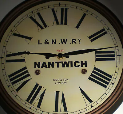 L&NWR London & North Western Railway 30cm Station Wall Clock Nantwich Station • £58.99