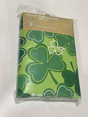 New Lucky Shamrock St Patricks Day60  X 84  Vinyl Tablecloth Tablecover Pvc Free • $15.99