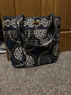 Vera Bradley Canterbury Tote Black And Cobalt Blue • $30