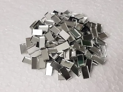 100 Pieces Silver Glass Mirror Tiles 0.5 X 1 Cm 2 Mm Thick. Art&Craft  • £3.49