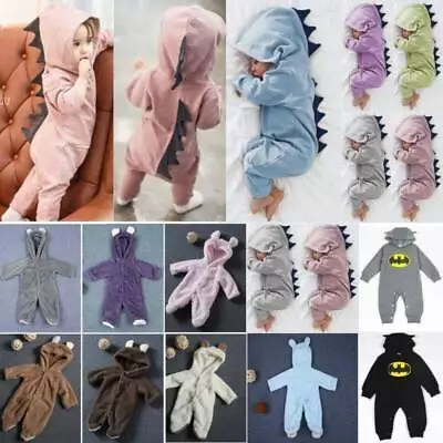 Newborn Baby Boy Girl Dinosaur Pajamas Costume Playsuit Romper Jumpsuit Outfits~ • $21.69