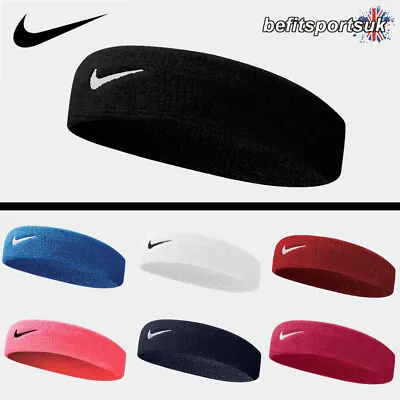 Nike Swoosh Headband Sweatband Hairband Soft Cotton Tennis Training Sports Run • £6.90
