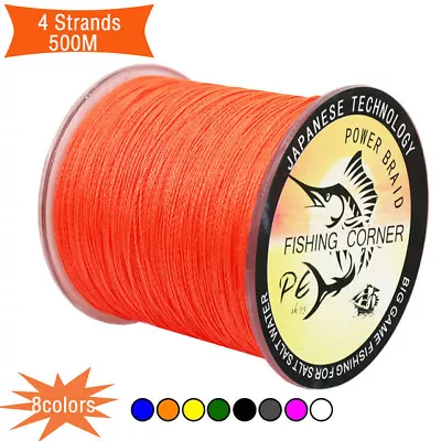 Braided Fishing Line 500m Multi Color Super Strong Japan Multifilament PE Braid • $14.86